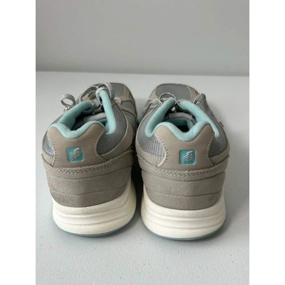 New Balance WW877SB Women's Gray Teal Leather Comfort Walking Sneaker US Size 11